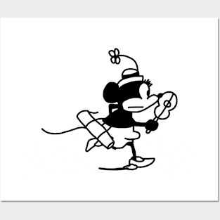 Steamboat Willie 1928 Female Cartoon Mouse Posters and Art